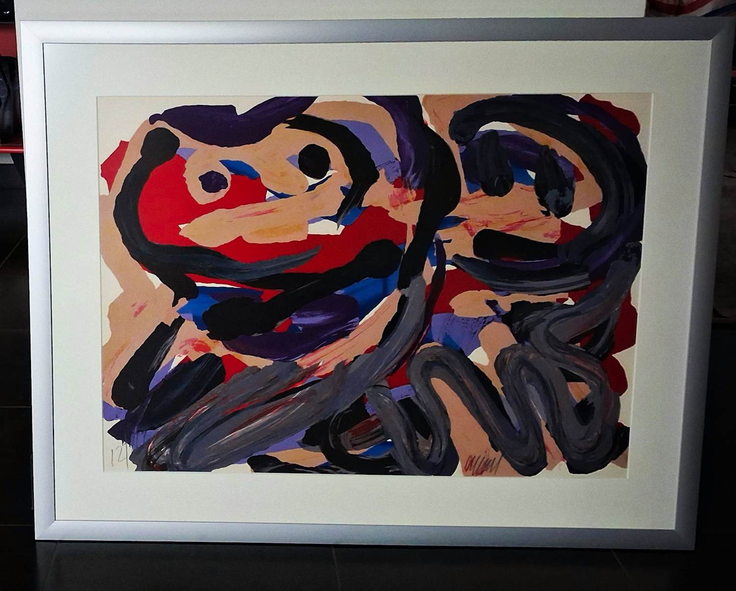 Karel Appel - 'Happy Battle (nieuw gelijst) kopen? Bied vanaf 1099!