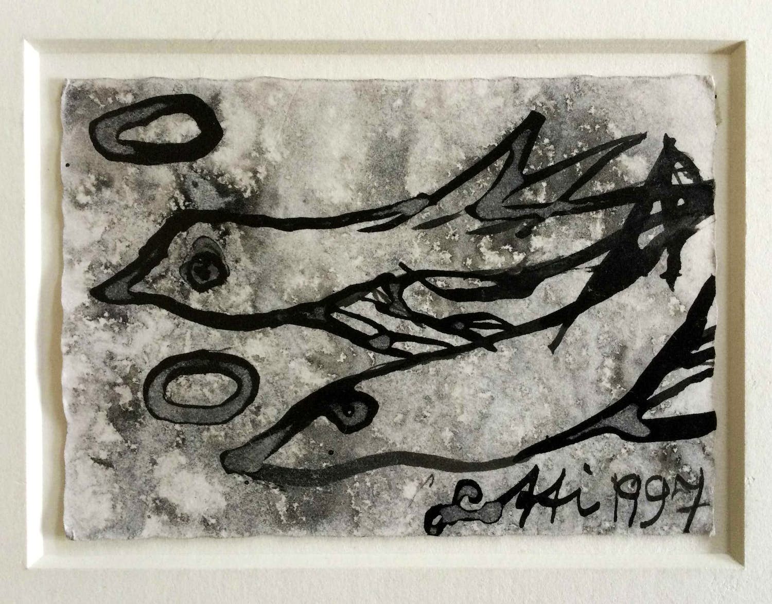 Lotti van der Gaag - "Les oiseaux saintes" | gemengde techniek op papier kopen? Bied vanaf 220!