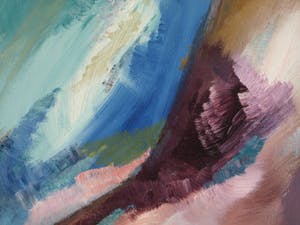 Diederik van Leeuwen - Acrylverf op doek, “Landschap” – gesigneerd - Groot kopen? Bied vanaf 65!