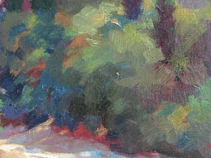 Klaas Pijlman - Olieverf op canvasboard ,”Droge rivier, Italië” - ingelijst – 1983 kopen? Bied vanaf 30!