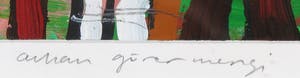 Arhan Gunermengi - Gemengde techniek op papier, Abstracte compositie kopen? Bied vanaf 1!