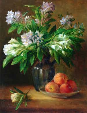 Cornelis le Mair - C2919 - Bloemstilleven met perziken verkocht voor € 750!