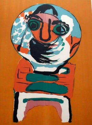 Karel Appel - Ingelijste zeefdruk: 1968 kopen? Bied vanaf 750!