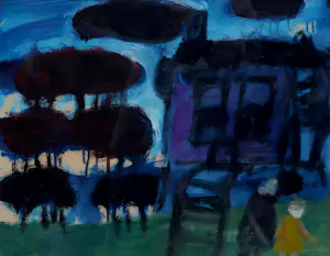 Eugène Brands - Olieverf op papier: "het huis aan de bosrand" -1958 kaufen? Bieten Sie von 2950!