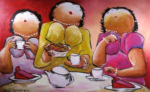 Theo Broeren - Acryl op doek, Petit-fours (Zeer Groot) verkocht voor € 150!