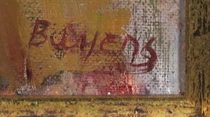 Hans Bayens - Olieverf, Zonder titel (Restaurant tafereel) - Ingelijst kopen? Bied vanaf 1500!