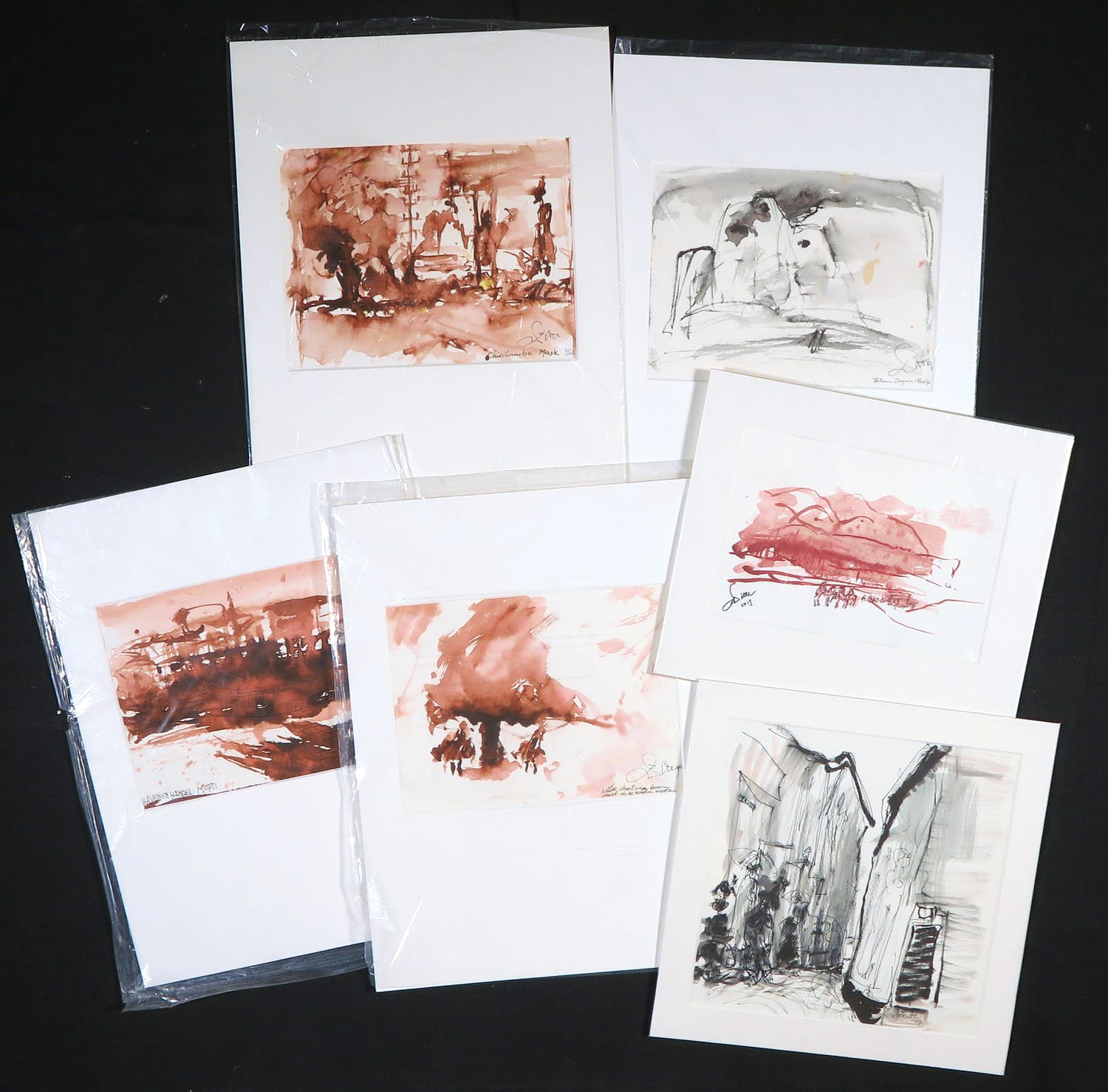 Franscz Witte - Lot van zes aquarellen kopen? Bied vanaf 1!