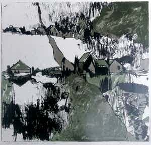 Leo Poelmeijer - Groeten uit Westzaan 1975 - litho 'eigen druk' verkocht voor € 50!