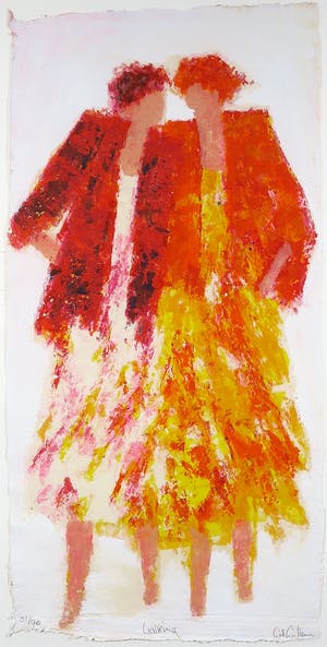 Wil Willemsen - Zeefdruk, Walking - Ingelijst kopen? Bied vanaf 50!