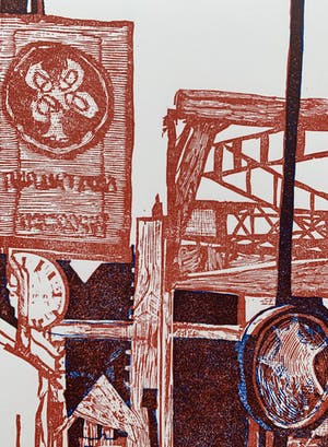 Manuel Kurpershoek - kleurenhoutsnede - zonder titel - 1992 kopen? Bied vanaf 50!