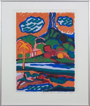 Frank Rosen - Zeefdruk, Tahiti zonsopkomst - Ingelijst kopen? Bied vanaf 40!