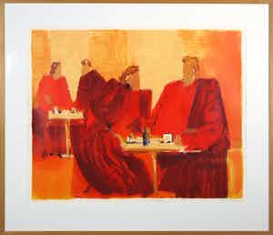 Wil Willemsen - Zeefdruk, Lunchtime - Ingelijst (Groot) verkocht voor € 50!