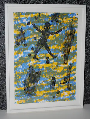 Lotti van der Gaag - Zeefdruk op katoenzijde + Litho Jef Diederen + 6x Lotti/Cobra-boeken kopen? Bied vanaf 75!