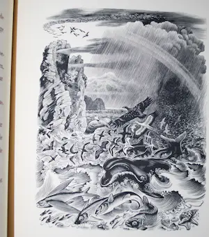 Dirk van Gelder - De Scheppingsdagen, 17 houtgravures 1950 plus Kerstgroet in houtgravure kopen? Bied vanaf 40!