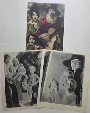 Han van Meegeren - Drie litho's. Groepsportretten. kopen? Bied vanaf 59!