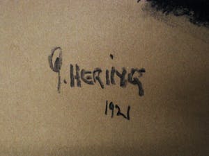 Georg Hering - Volendam 1921 - groot Pastel - Portret van moeder - gesigneerd kopen? Bied vanaf 10!