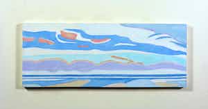 Paul Overhaus - Acryl op board, Wolkenveld - Ingelijst verkocht voor € 70!