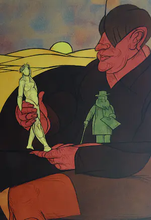 Valerio Adami - Statuette - kleuren - lithografie 1982 -handgesigneerd en genummerd kopen? Bied vanaf 69!