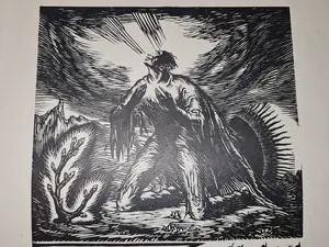 Bruno Goldschmitt - orig. Holzschnitt mit Spruch / Klage nach Krieg kopen? Bied vanaf 95!