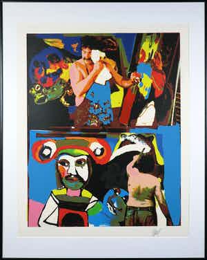 Karel Appel - Thursday uit de serie Seven Summer Days - Ingelijst (Groot) verkocht voor € 1!