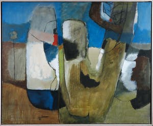 Jos Schimmer - Olieverf op doek, Z.T. (Abstracte compositie) - Ingelijst (Groot) kopen? Bied vanaf 300!