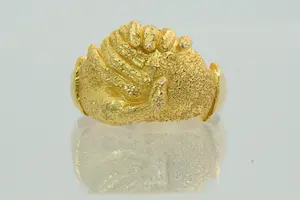 52 -18 krt geel gouden Surinaamse vriendschapsring -  glad en ruw afgewerkt kaufen? Bieten Sie von 330!