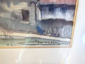Jacques Mels - landschap met huisjes in Zuid-Limburg kopen? Bied vanaf 60!