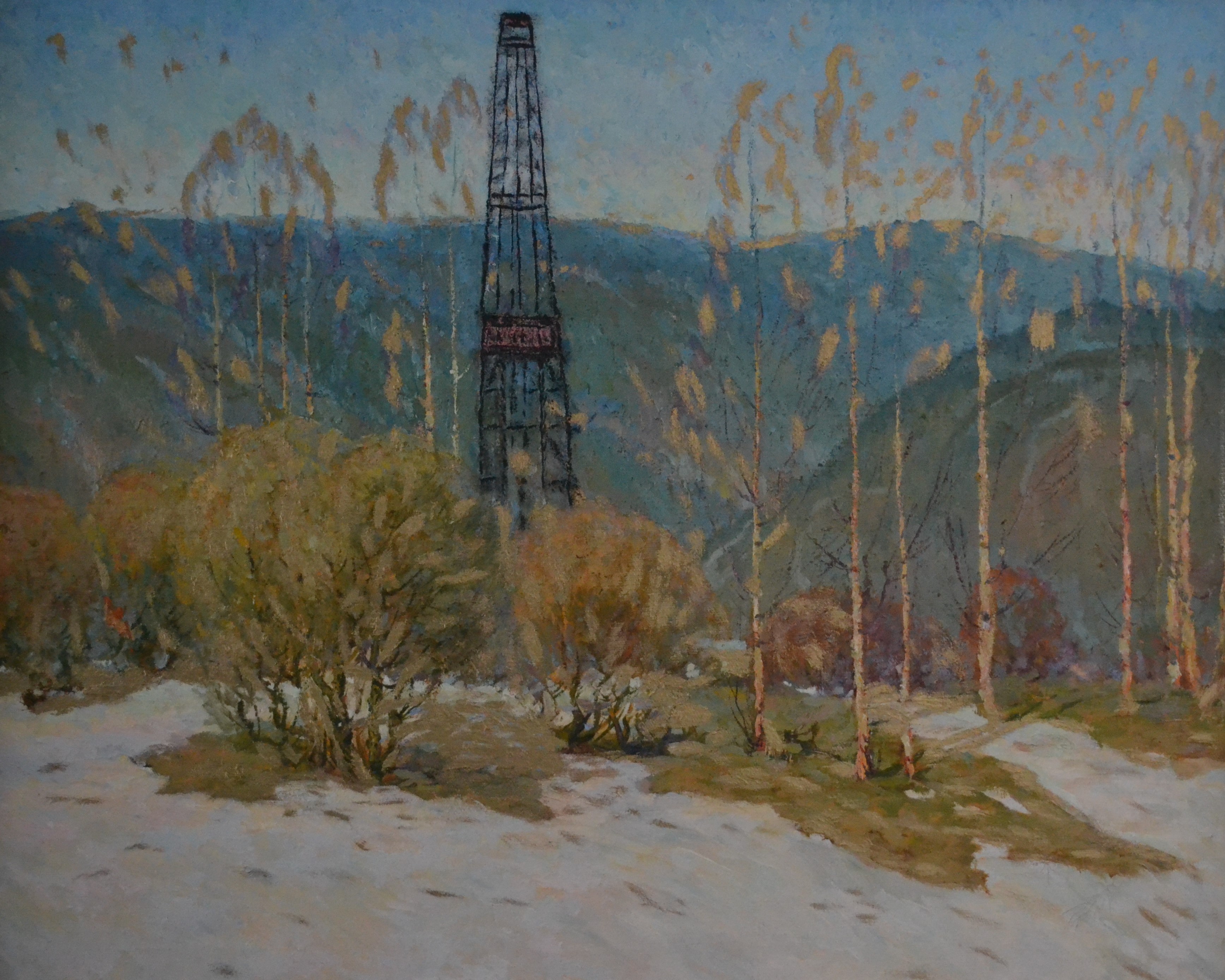 Niet of onleesbaar gesigneerd - Russische school - Olieverf op doek - Voorjaar kopen? Bied vanaf 1!