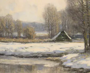 Louis Willem van Soest - Gelders winterlandschap kopen? Bied vanaf 500!