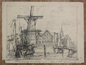 Frederika Broeksmit - Tekening - Delfshaven kopen? Bied vanaf 55!