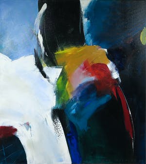 Yon Nicolas - Acryl op doek, Abstracte compositie - Ingelijst (Groot) kopen? Bied vanaf 300!