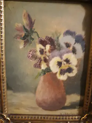 Willem Raaphorst - Viooltjes in pot, Bloemstilleven (Ingelijst) kopen? Bied vanaf 60!