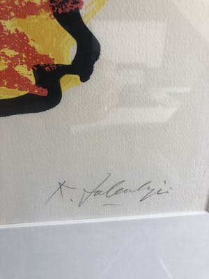 Kees Salentijn - Litho zonder titel - ingelijst met passe partout kopen? Bied vanaf 30!