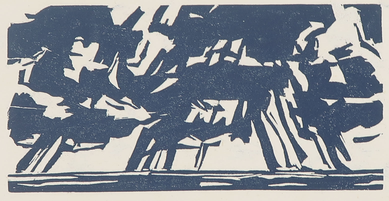 Paul Overhaus - Houtsnede, Zee en wolkengezicht  kopen? Bied vanaf 1!