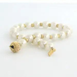 14k geel gouden armband met parel - 18.5 cm kopen? Bied vanaf 150!