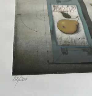 Alois Janak - Stillleben mit Flasche und Birne auf dem Etikett kopen? Bied vanaf 50!