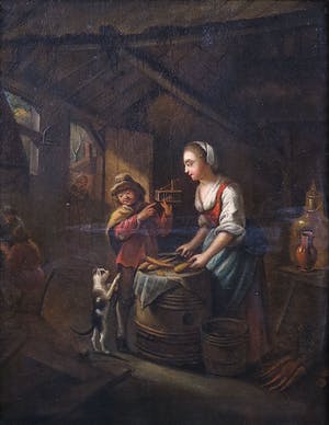 Niet of onleesbaar gesigneerd - Olieverf op doek (op paneel), Muizenvanger - Ingelijst kopen? Bied vanaf 10!