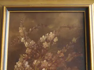 Niet of onleesbaar gesigneerd - Ingelijst , Olieverf , Bloemstilleven – onduidelijke signatuur… kopen? Bied vanaf 1!