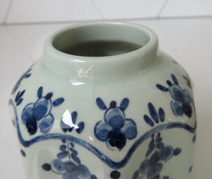 Plateelfabriek Schoonhoven N.V. - Delftsblauwe Hooimeijer Beschuitbus + theebusje Zenith Gouda kopen? Bied vanaf 30!