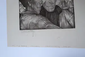 Willem van den Berg - karakteristieke WvdB lithografie "Urker Vissermannen" potloodgesigneerd kopen? Bied vanaf 34!
