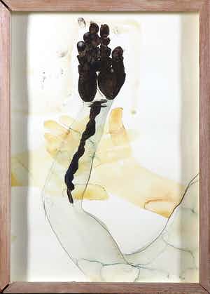 C.J.M. van Herwaarden - Aquarel, Guilty Hand - Ingelijst verkocht voor € 35!