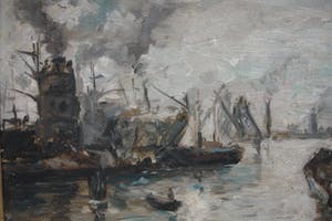 Niet of onleesbaar gesigneerd - Havengezicht Rotterdam kopen? Bied vanaf 10!