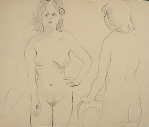 Jan Sluijters (jr.) - Tekening, Meerdere naakten (Aan beide kanten tekeningen) kopen? Bied vanaf 40!