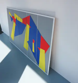 Otto Hamer - Collage op paneel, 92-4/ Abstract-geometrische compositie (Zeer groot!) kopen? Bied vanaf 300!