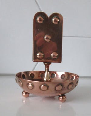 Niet of onleesbaar gesigneerd - Rood koperen art deco hand gehamerde rookset kopen? Bied vanaf 10!