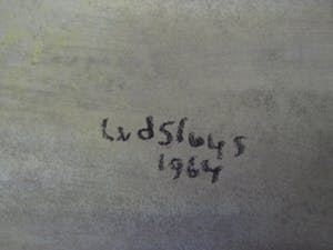 Niet of onleesbaar gesigneerd - Gesigneerde 1964 Pastel "Ochtendnevel - schepen in havenmond" kopen? Bied vanaf 10!