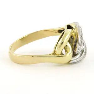 14k bicolour gouden ring bezet met briljant geslepen diamant tot. 0.15ct kopen? Bied vanaf 750!