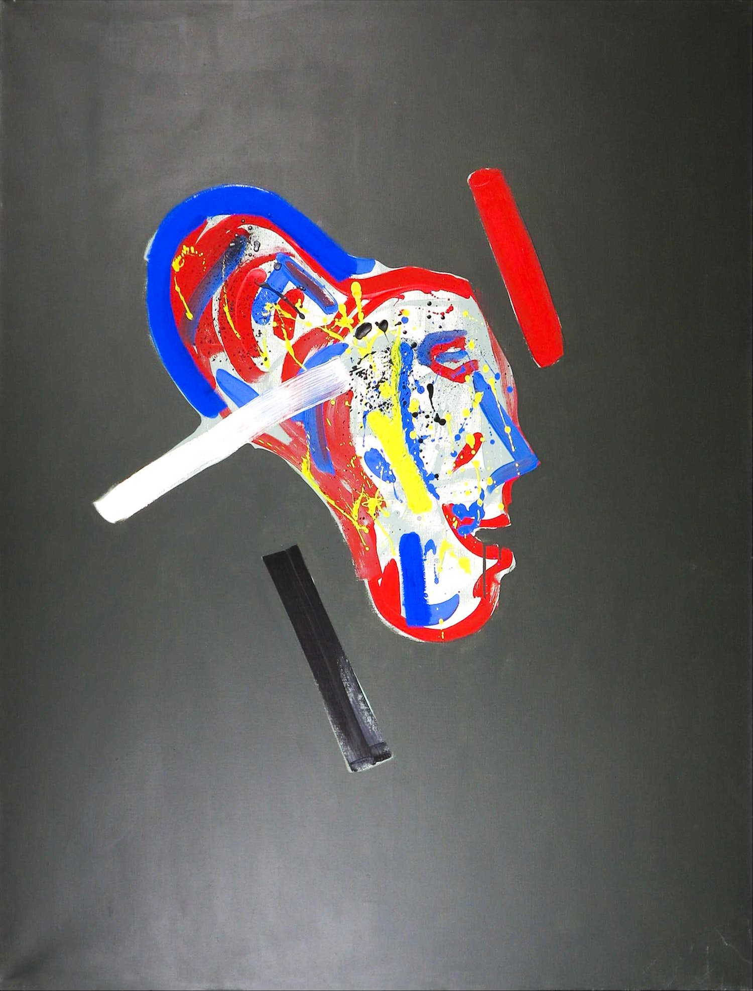 Hannes Postma - Olieverf op doek, Abstracte compositie (Zeer groot) verkocht voor € 1!