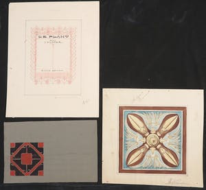 Niet of onleesbaar gesigneerd - Gouache en potlood, Lot van acht ontwerptekeningen kopen? Bied vanaf 1!