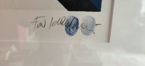 Fon Klement - Rose sur fond bleu - H.C.eigendruk kopen? Bied vanaf 195!